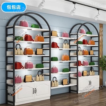 高档包包女鞋展示柜案例效果图