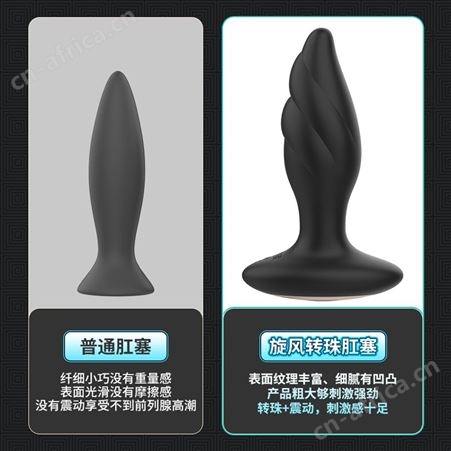 斯汉德旋风多频震动遥控转珠肛塞男女sm用品后庭用器具