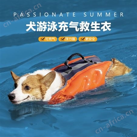 YA002L111跨境宠物用品新款狗狗充气游泳衣易携带宠物救生衣送打气筒现货