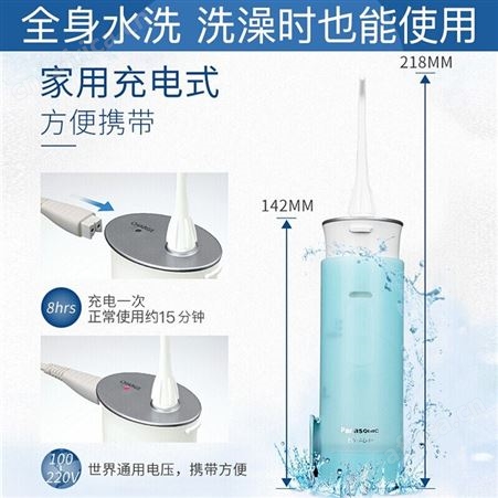 松下 （Panasonic） 家用水牙线便携式电动冲牙器 EW-ADJ4
