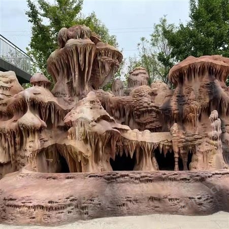 太原市 大型水泥直塑石假山 生态园假山 湘岩园林