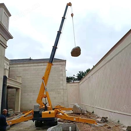 定制小型蜘蛛吊车液压趴腿屋顶干活轻型室内工作折叠起重机