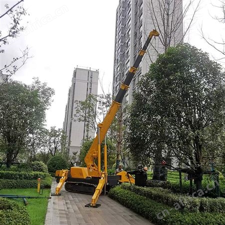 定制小型蜘蛛吊车液压趴腿屋顶干活轻型室内工作折叠起重机