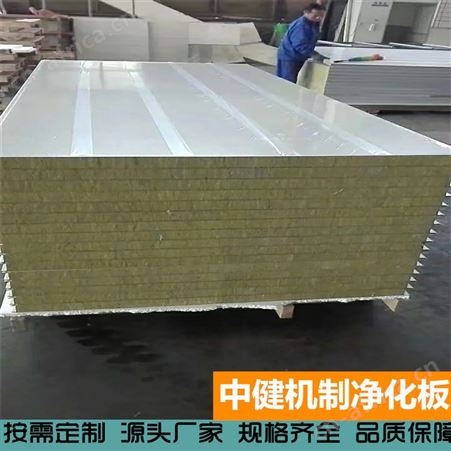 中健 岩棉净化彩钢板 无尘车间冷库用板材 结实防火保温