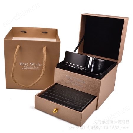 实用节日送人佳品牛皮皮带PU钱包男士礼品套装