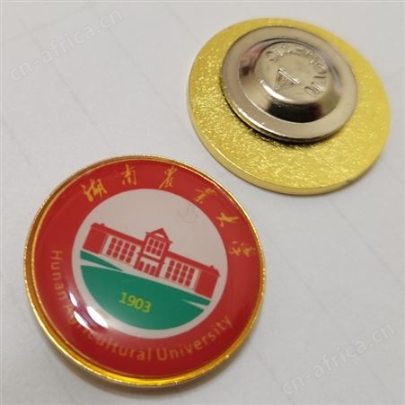 定做金属珐琅校徽设计定制礼品胸章大学校友纪念品