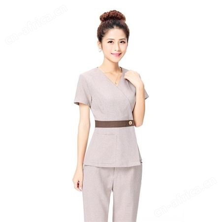 酒店制服 修身长裤 纯色美容院技师服 