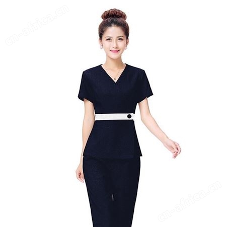 酒店制服 修身长裤 纯色美容院技师服 