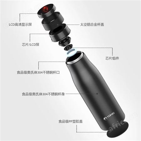 特美刻智能保温杯男女士便携真空随行杯304不锈钢水温监测水杯子