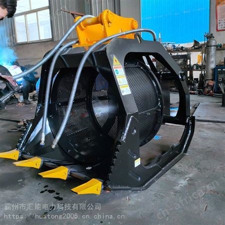 汇能矿用重型振动液压滚筒筛挖机碎石破碎斗建筑垃圾分离粉碎斗
