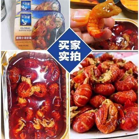 天海藏麻辣小龙虾尾包邮冷冻生鲜即食熟食香辣油焖大虾加热即食